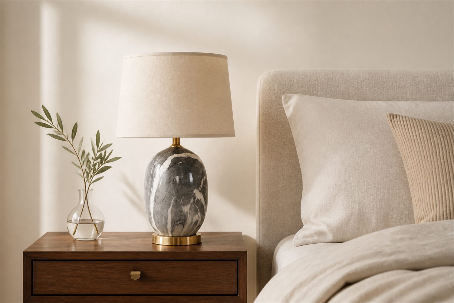 Lance Bedside Lamp in a warm minimal interior