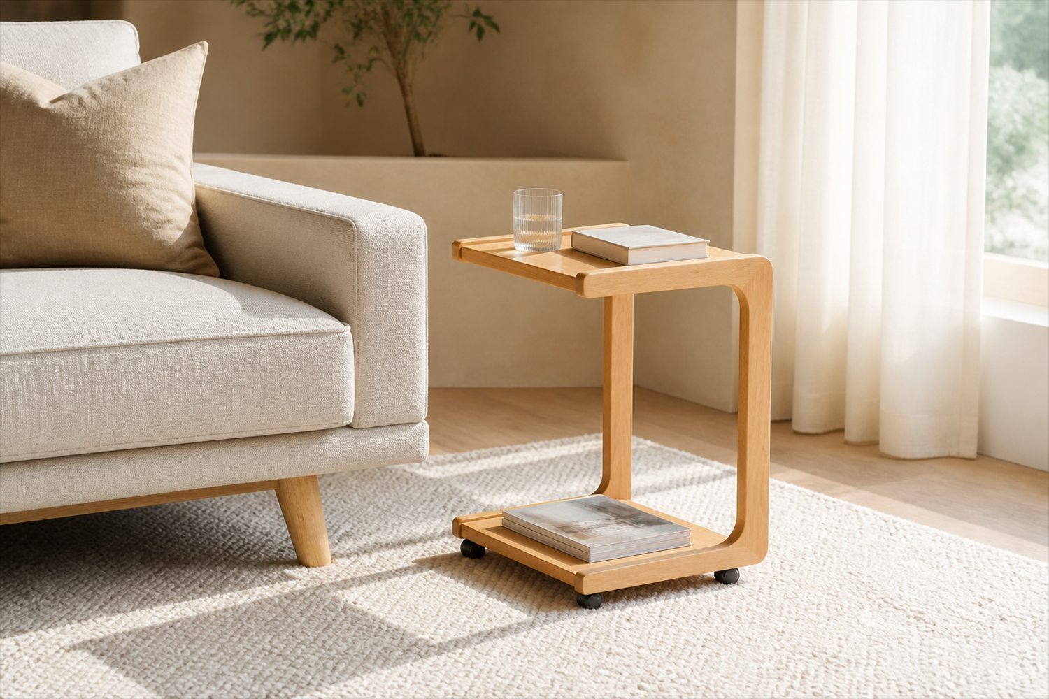Cairo Side Table in a warm minimal interior