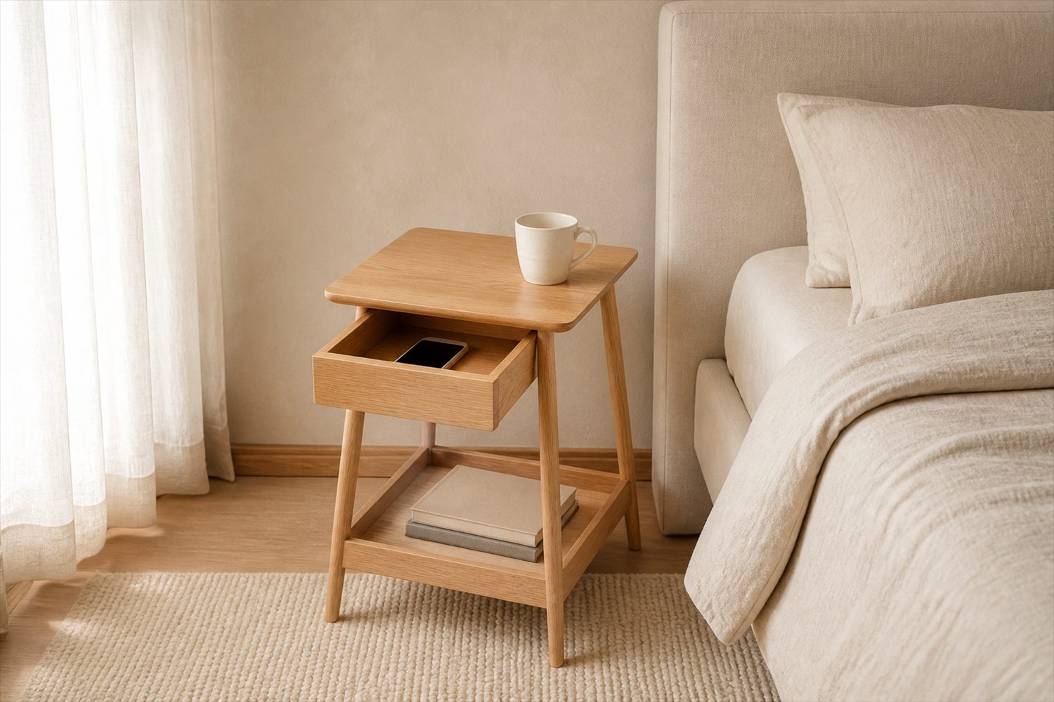 Lucky Side Table in a warm minimal interior