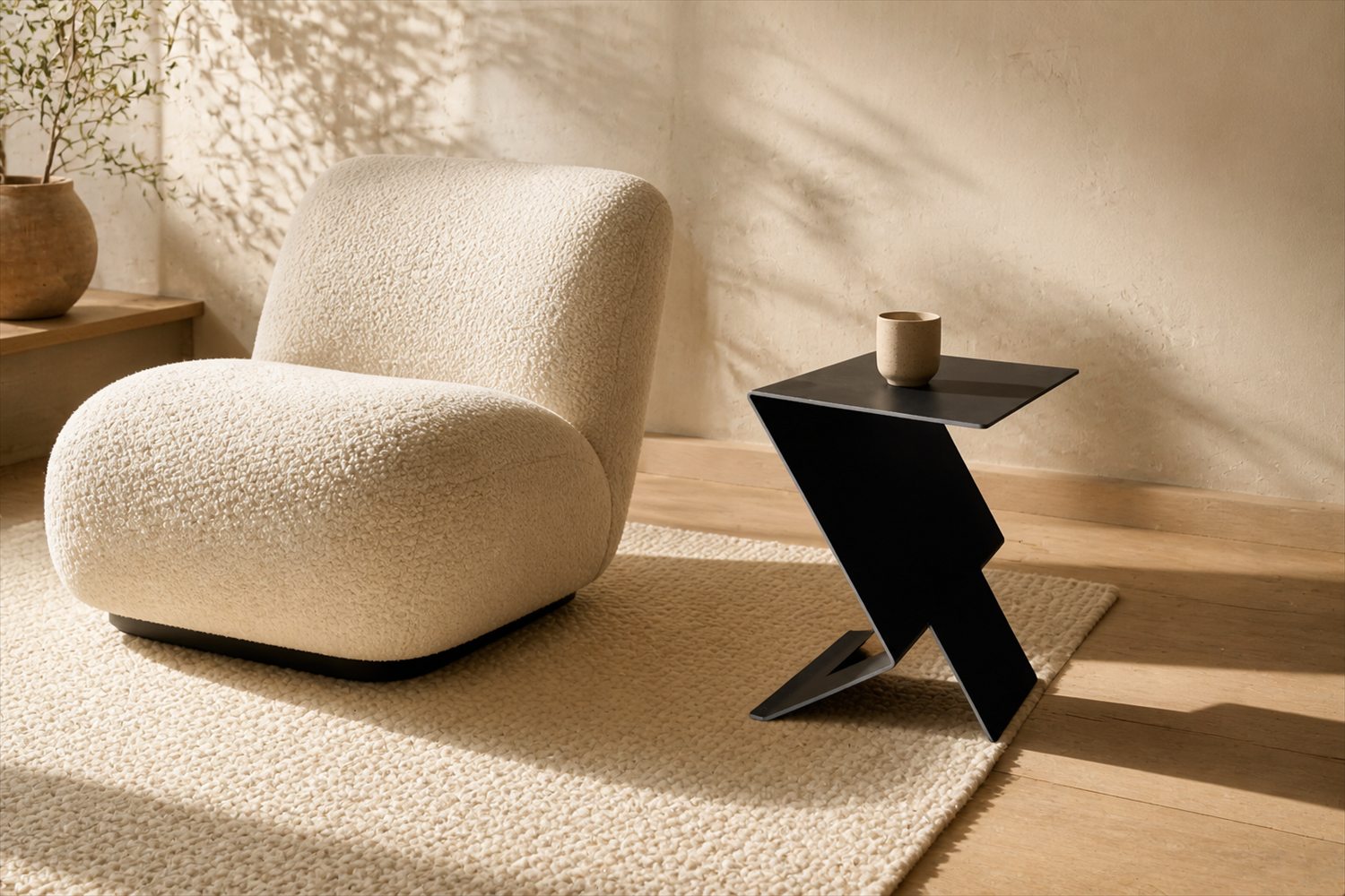 theZign Side Table in a warm minimal interior