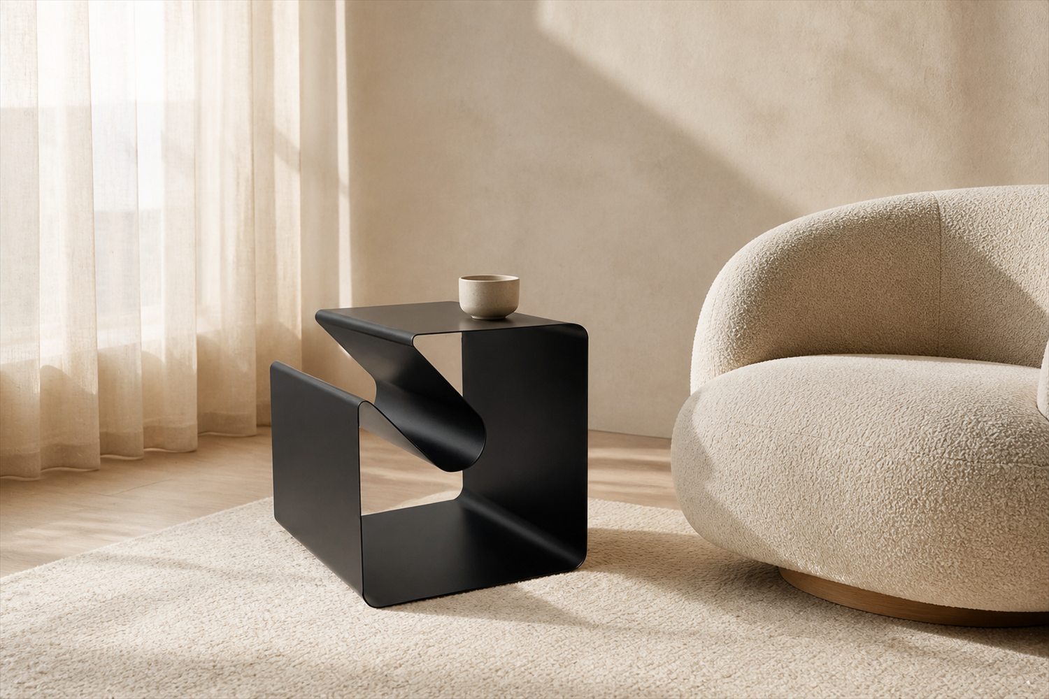 Vespera Side Table in a warm minimal interior