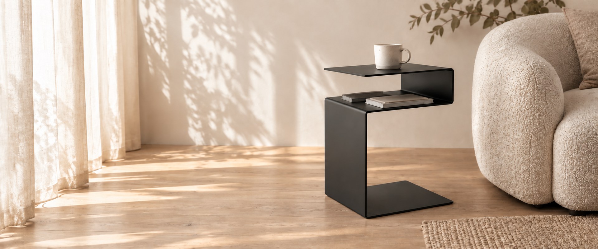 Selo Side Table in a warm living room